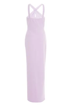 Lilac Halter Neck Diamante Maxi Dress -Glamourista 00100036944 ZB