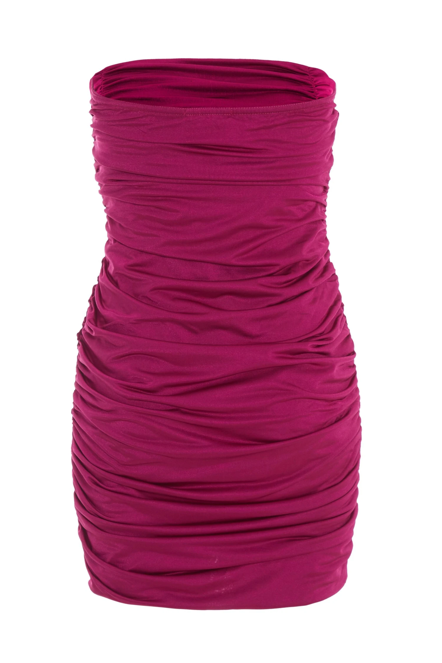 Berry Bandeau Ruched Mini Dress 5 Berry Bandeau Ruched Mini Dress - Image 5