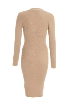 Stone Knitted Button Midi Dress -Glamourista 00100036996 ZB