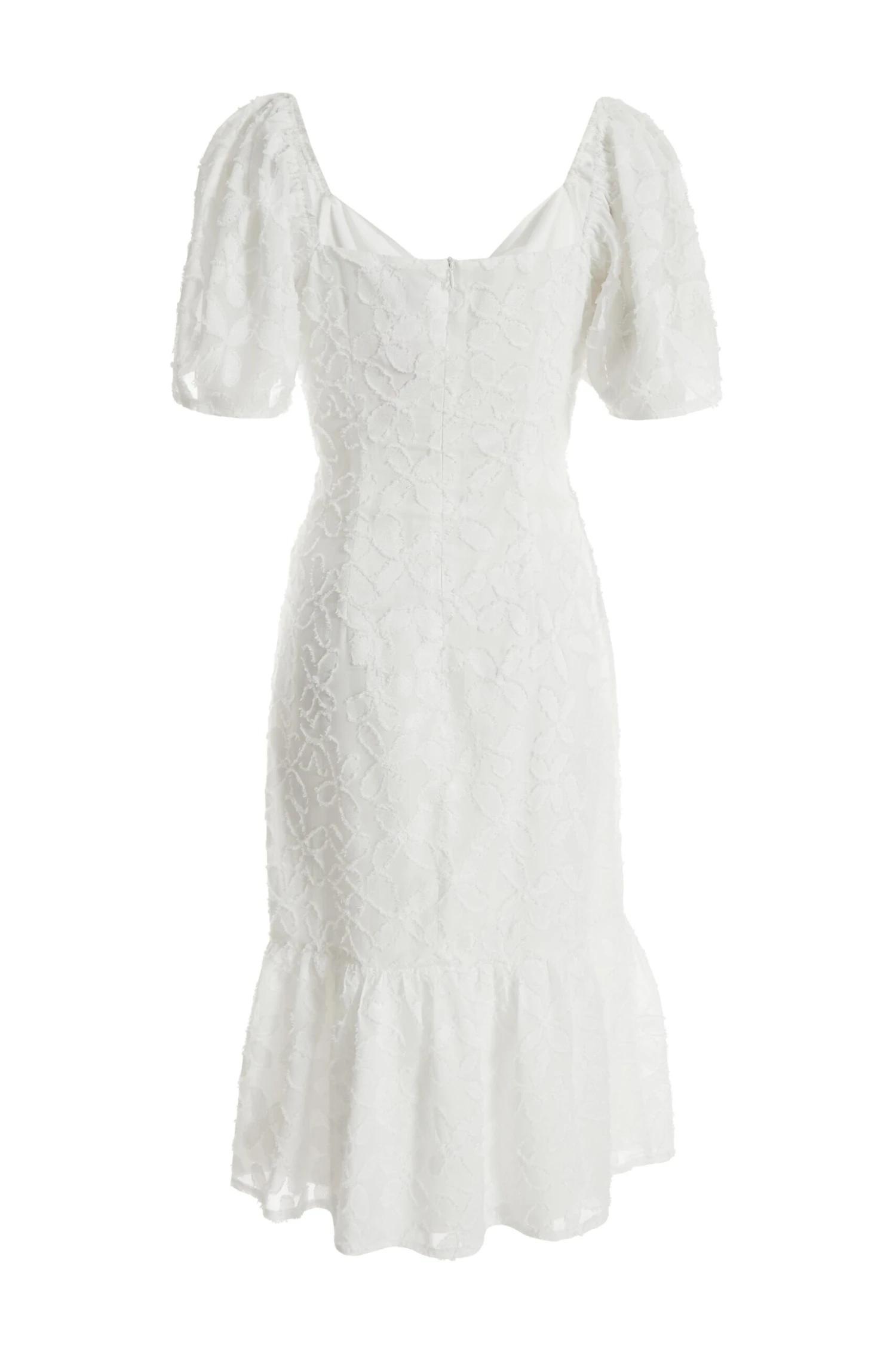 White Jacquard Knot Midi Dress 5 White Jacquard Knot Midi Dress - Image 5