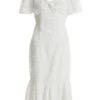 White Jacquard Knot Midi Dress