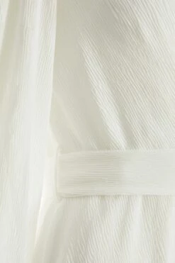 White Chiffon Crinkle Wrap Midi Dress -Glamourista 00100037029 ZS