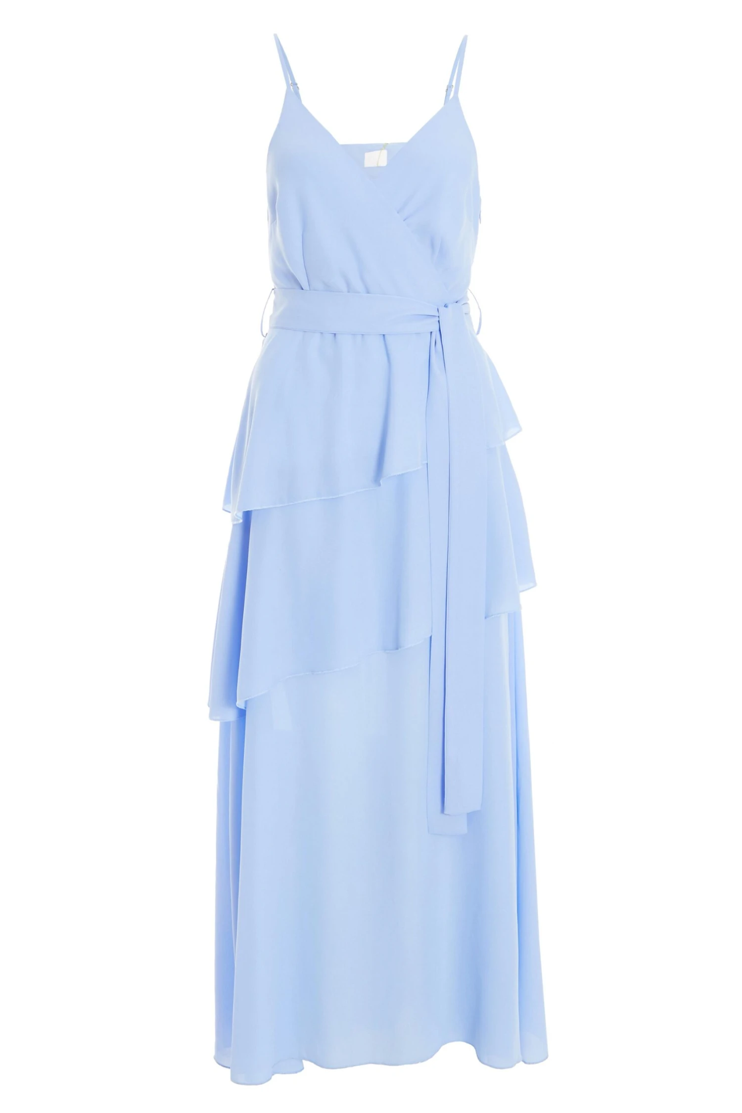 Blue Chiffon Frill Midiaxi Dress 1 Blue Chiffon Frill Midiaxi Dress