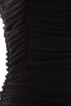 Black Tie Front Ruched Bodycon Mini Dress -Glamourista 00100037045 ZS