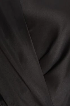 Black Satin Button Mini Shirt Dress -Glamourista 00100037097 ZS