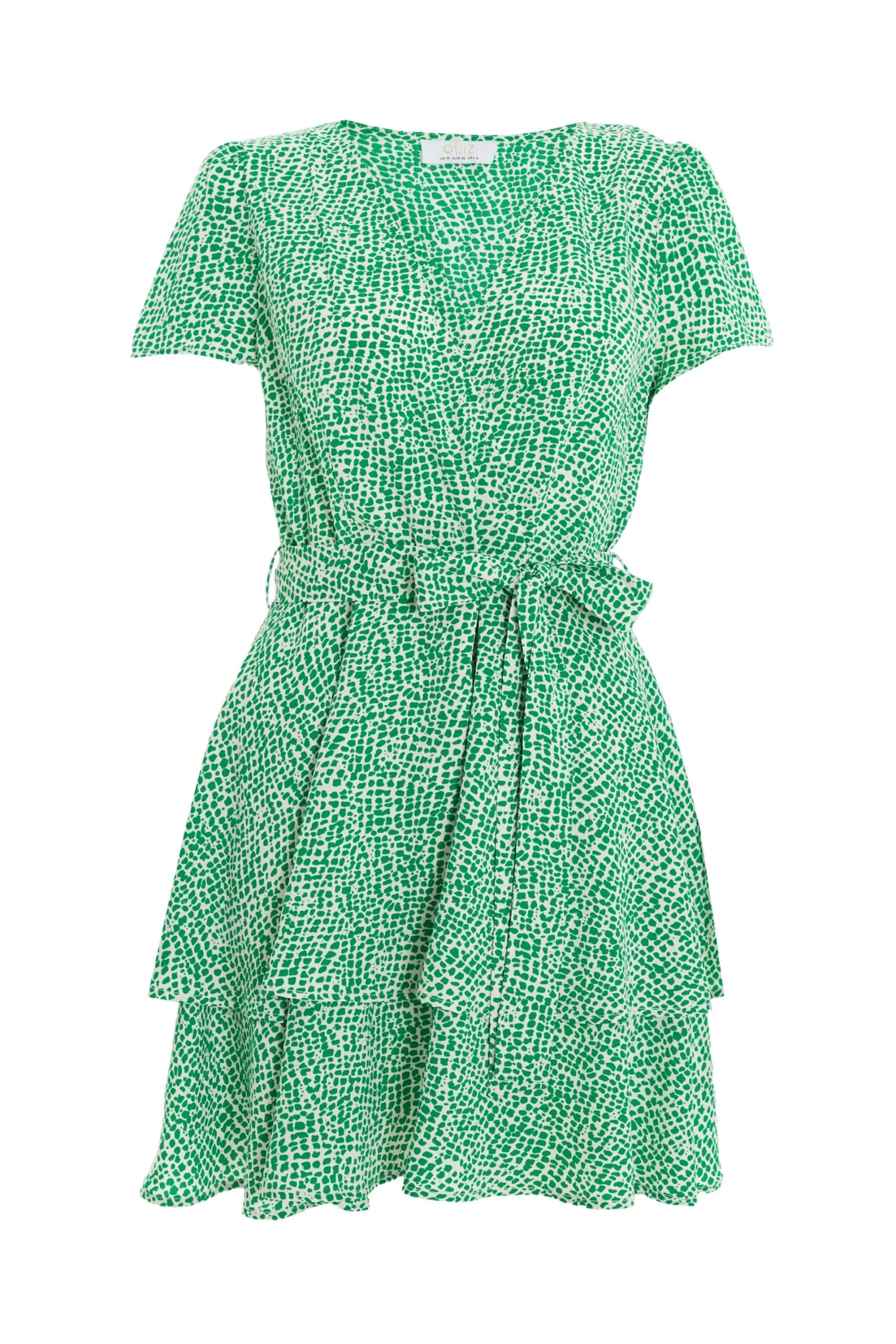 Green Polka Dot Wrap Mini Dress 1 Green Polka Dot Wrap Mini Dress