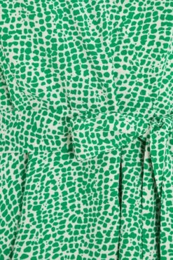 Green Polka Dot Wrap Mini Dress 11 Green Polka Dot Wrap Mini Dress -Glamourista 00100037102 ZS