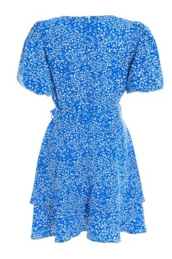 Blue Smudge Animal Print Mini Dress -Glamourista 00100037104 ZB