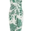 Curve Green Animal Print Ruched Midi Dress