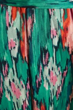Curve Multicoloured Brush Stroke Wrap Midi Dress -Glamourista 00100037108 ZS