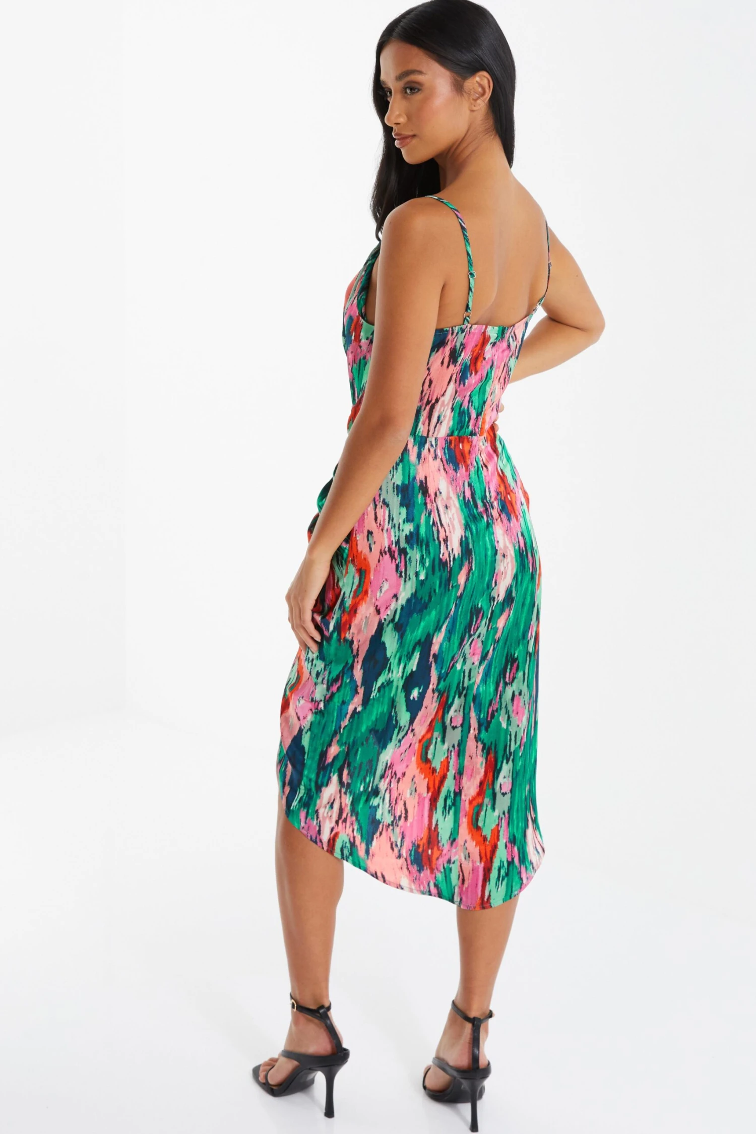 Petite Multicoloured Brush Stroke Midi Dress 3 Petite Multicoloured Brush Stroke Midi Dress - Image 3