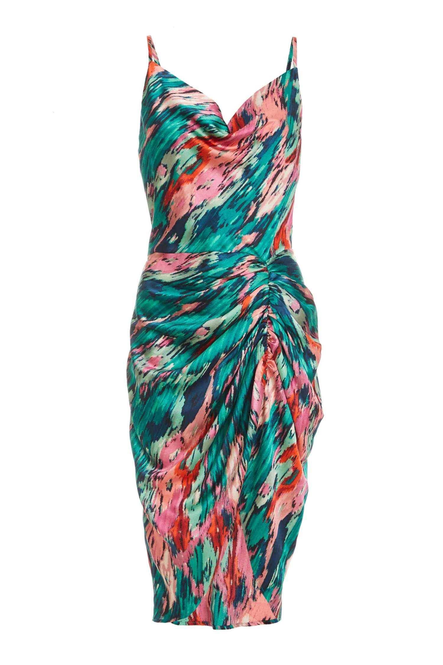 Petite Multicoloured Brush Stroke Midi Dress 1 Petite Multicoloured Brush Stroke Midi Dress