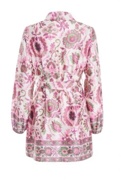 Petite Pink Paisley Print Mini Shirt Dress -Glamourista 00100037127 ZB