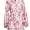 Petite Pink Paisley Print Mini Shirt Dress