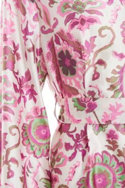 Petite Pink Paisley Print Mini Shirt Dress -Glamourista 00100037127 ZS