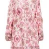 Curve Pink Paisley Print Mini Shirt Dress