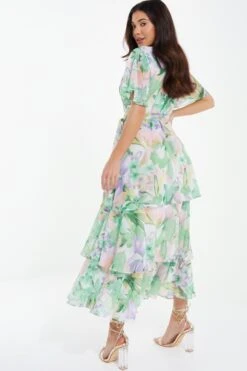 Multicoloured Tropical Print Midaxi Dress -Glamourista 00100037130 XB