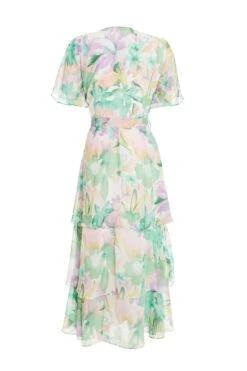 Multicoloured Tropical Print Midaxi Dress -Glamourista 00100037130 ZB
