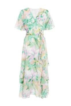 Multicoloured Tropical Print Midaxi Dress