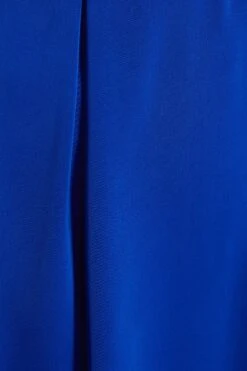 Royal Blue Satin Button Shirt Mini Dress -Glamourista 00100037135 ZS