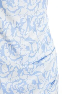 Petite Blue Satin Floral Mini Dress -Glamourista 00100037163 ZS