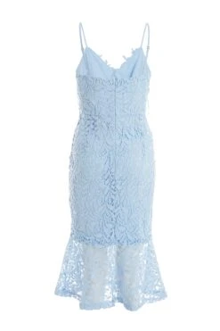 Light Blue Lace Fishtail Midi Dress 10 Light Blue Lace Fishtail Midi Dress -Glamourista 00100037172 ZB