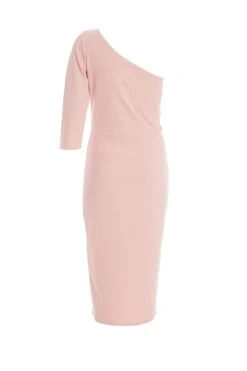 Pink One Shoulder Bodycon Midi Dress 10 Pink One Shoulder Bodycon Midi Dress -Glamourista 00100037173 ZB