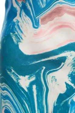 Blue Satin Marble Print Midaxi Dress 11 Blue Satin Marble Print Midaxi Dress -Glamourista 00100037175 ZS