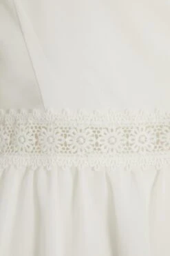 White Chiffon Lace Tiered Midi Dress -Glamourista 00100037177 ZS