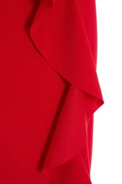 Petite Red Bardot Frill Maxi Dress -Glamourista 00100037281 ZS