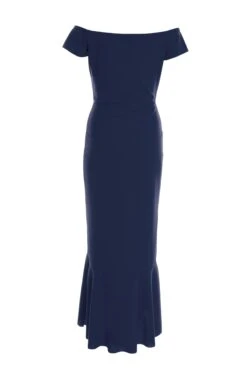 Petite Navy Bardot Frill Maxi Dress -Glamourista 00100037284 ZB