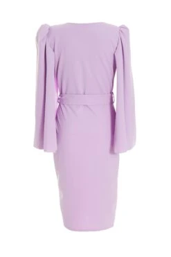 Lilac Cape Sleeve Midi Dress -Glamourista 00100037292 ZB