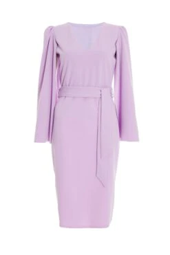 Lilac Cape Sleeve Midi Dress