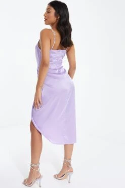 Petite Lilac Diamante Midi Dress 8 Petite Lilac Diamante Midi Dress -Glamourista 00100037293 XB