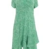 Curve Green Polka Dot Frill Midi Dress