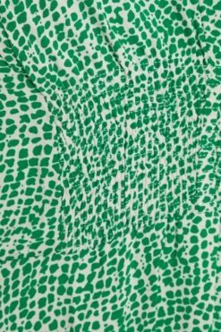 Curve Green Polka Dot Frill Midi Dress -Glamourista 00100037295 ZS