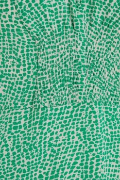 Petite Green Polka Dot Frill Midi Dress -Glamourista 00100037297 ZS