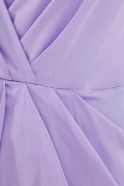 Curve Lilac Satin Ruched Midi Dress 11 Curve Lilac Satin Ruched Midi Dress -Glamourista 00100037299 ZS