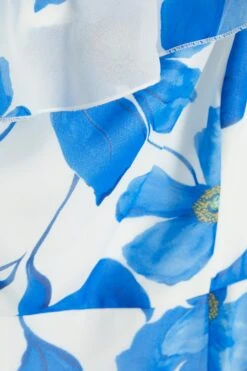 Petite Blue Chiffon Floral Tiered Maxi Dress -Glamourista 00100037302 ZS