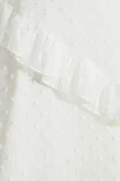 White Chiffon Dobby Wrap Midi Dress -Glamourista 00100037315 ZS