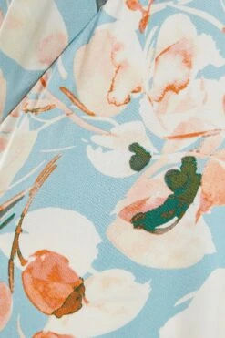 Blue Satin Floral High Neck Maxi Dress 11 Blue Satin Floral High Neck Maxi Dress -Glamourista 00100037317 ZS