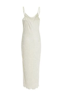 Champagne Plisse Split Maxi Dress -Glamourista 00100037348 ZB