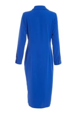 Royal Blue Shirt Midi Dress -Glamourista 00100037350 ZB