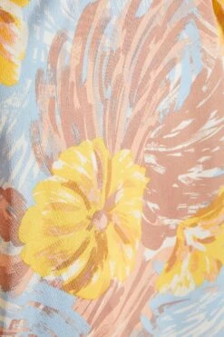 Multicoloured Satin Floral Asymmetric Midi Dress -Glamourista 00100037351 ZS