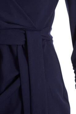 Navy Wrap Tie Midi Dress -Glamourista 00100037362 ZS