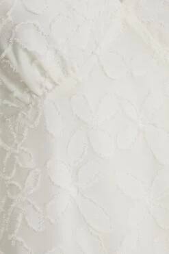 White Chiffon Floral Smock Mini Dress 11 White Chiffon Floral Smock Mini Dress -Glamourista 00100037383 ZS