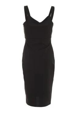 Petite Black Cut Out Midi Dress -Glamourista 00100037398 ZB