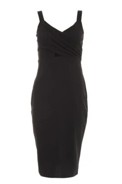 Petite Black Cut Out Midi Dress