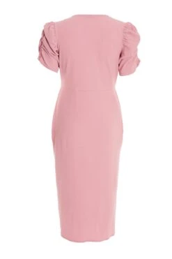 Curve Light Pink Wrap Midi Dress -Glamourista 00100037413 ZB