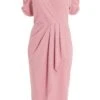 Curve Light Pink Wrap Midi Dress